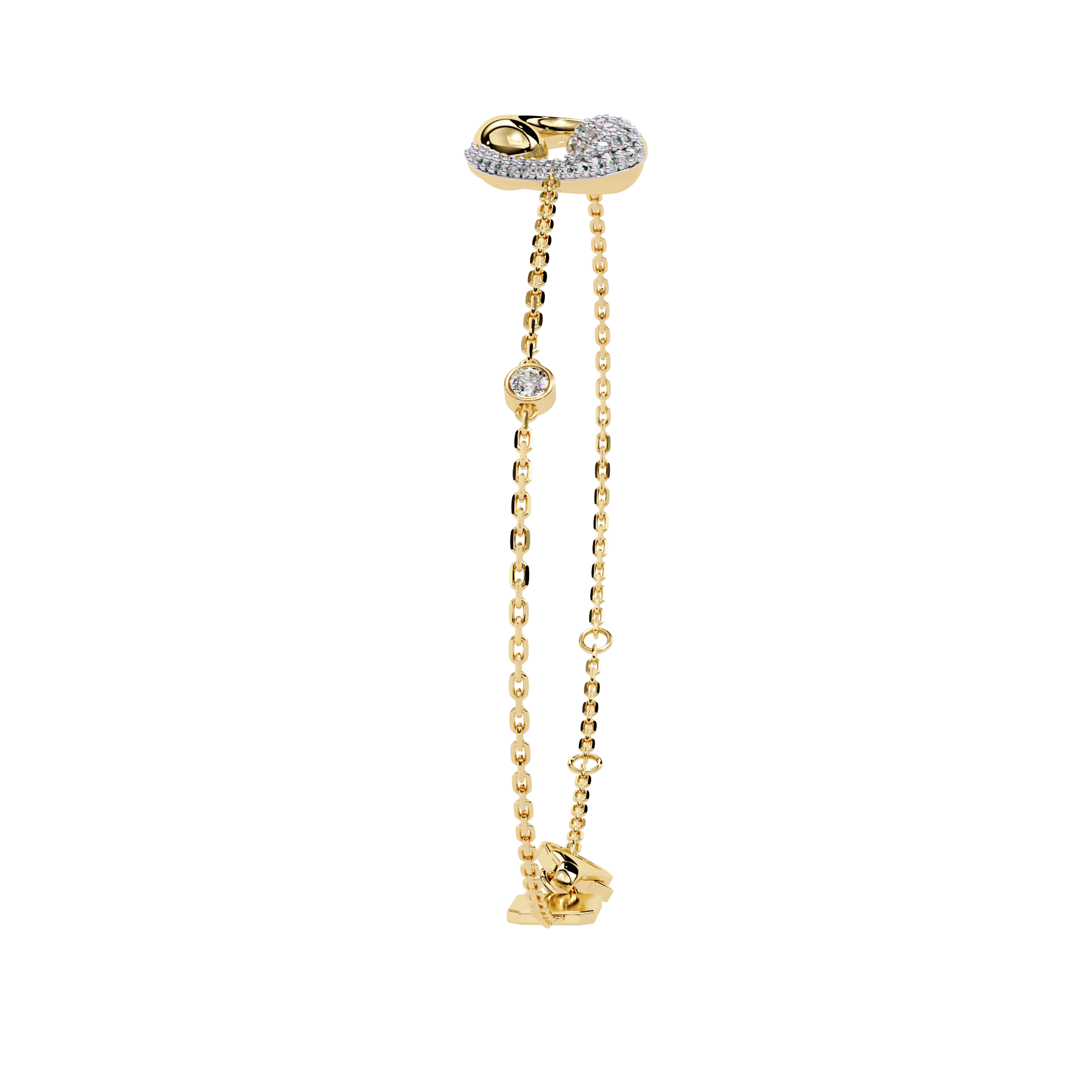 Solitairekart 0.29ct Celestial Crescent Natural Diamond Bracelet-HI Color, VS-SI Clarity
